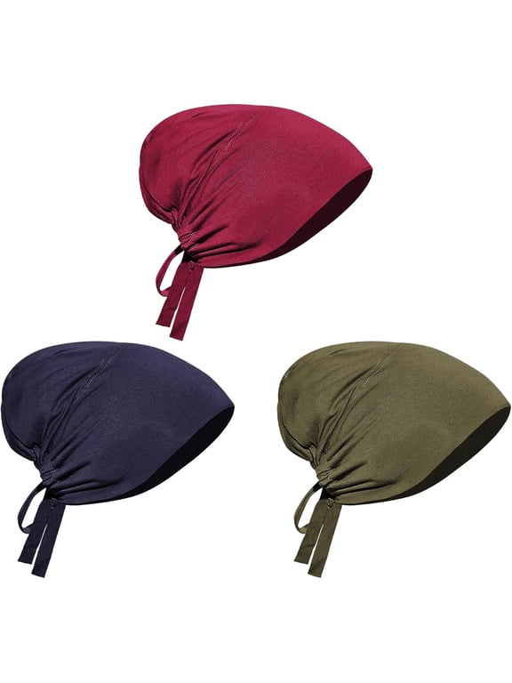 3PCS Muslim Inner Hijab Caps Women Solid Color Under Hijab Caps Stretchy Breathable Full Cover Undercap Tube Bonnet