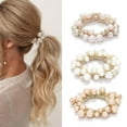 thumbnail image 1 of Dalrosia 3PCS Pearl Hair Scrunchies Rhinestone Hair Ties Elastic Hair Bands Ponytail Holder Hair Ropes Hair Accessories for Women and Girls, 1 of 5