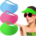 thumbnail image 1 of Dalrosia 3PCS Women Sun Visors Solid String Sun Visor Hat Foam Adjustable Soft Visors Womens Golf Tennis Visor Outdoors, 1 of 7