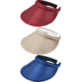 thumbnail image 1 of Dalrosia 3pcs Women's Summer Sun UV Protection Visor Wide Brim Clip on Beach Pool Golf Cap Hat, 1 of 5