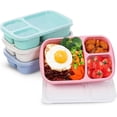 thumbnail image 1 of Dalrosia 4 Pack Bento Lunch Box Set Wheat Straw Meal Prep Food Storage Containers Plastic, Microwave and Dishwasher Safe, 1 of 7