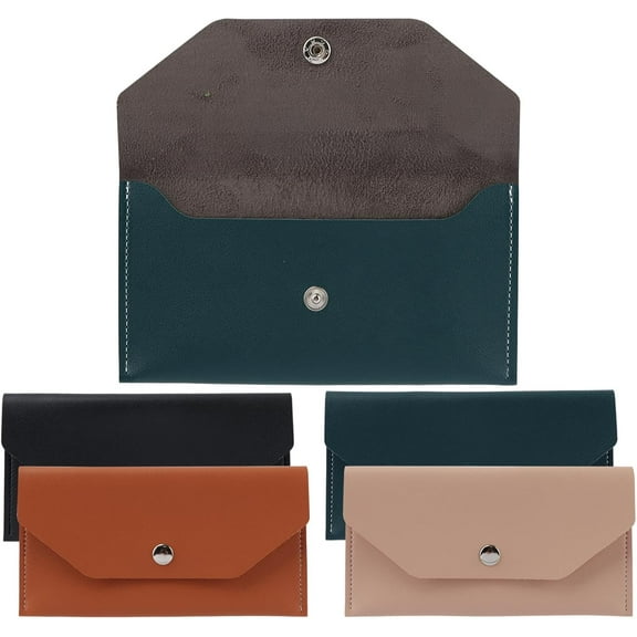 Dalrosia 4PCS Cash Envelopes PU Leather Money Envelopes for Cash Gifts, Reusable Cash Envelope Wallet
