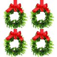 thumbnail image 1 of Dalrosia 4PCS Kitchen Cabinet Wreaths Boxwood Wreaths with Ribbon Artificial Green Leaves Wreaths Decorative Hanging Wreaths for Cabinet Wall Window Front Door Decors, 1 of 4