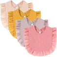 thumbnail image 1 of Dalrosia 4PCS Large Muslin Baby Girl Bibs Drool Teething Bibs Lap Shoulder for Boy Girls Teething, 1 of 8