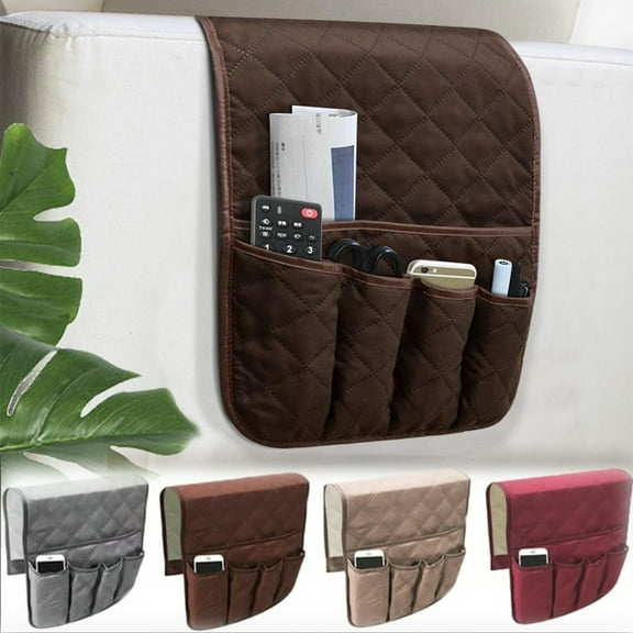 Dalrosia 5 Pockets Remote Control Holder, Magazine Rack, Space Saver Organizer, Draped Over Sofa, Couch, Recliner Armrest