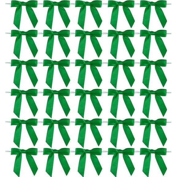 Dalrosia 50PCS Satin Bow for Gift Wrapping Twist Tie Bows for Wedding Favors Candy Apples Party Valentine's Day Christmas Decorations