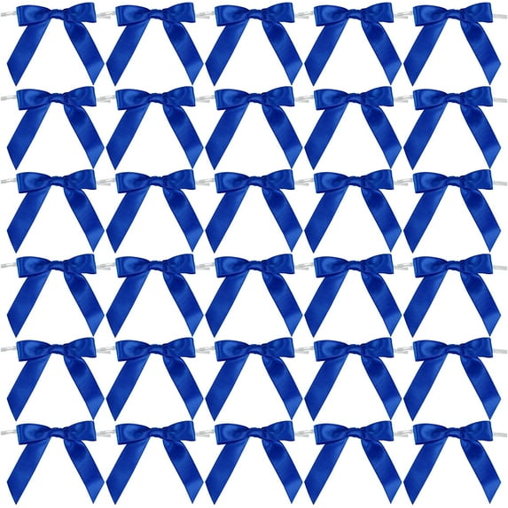 Dalrosia 50PCS Satin Bow for Gift Wrapping Twist Tie Bows for Wedding Favors Candy Apples Party Valentine's Day Christmas Decorations