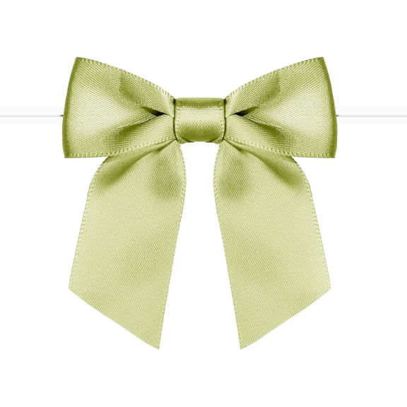 Dalrosia 50PCS Satin Ribbon Twist Tie Bows 3.5" Pre-Tie Red Bows for Christmas Premade Gift Bows for Treat Bags Cake Pop Crafts Gift Bag Wedding Favors Goodies Bagging Party Decorations