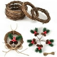 thumbnail image 1 of Dalrosia 5PCS Grapevine Wreath and Artificial Christmas Picks Assorted Red Berry for Christmas, Wedding, Party, Dinner Decor, 1 of 5