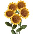 thumbnail image 1 of Dalrosia 5PCS Knitted Artificial Sunflowers for Children's Day Birthday Wedding Party Graduation Ceremony Anniversary New Home Decor, 1 of 5