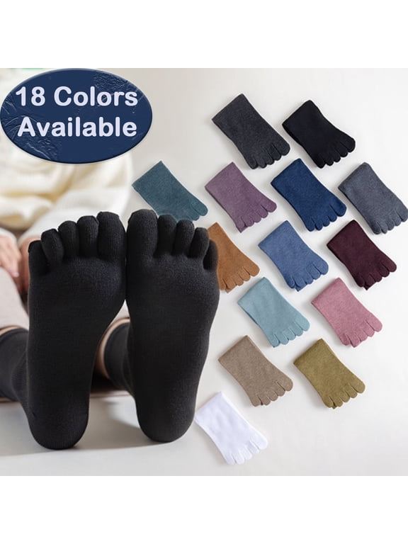 5Pairs Women's Toe socks Cotton Five Finger Socks For Running Athletic