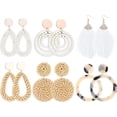thumbnail image 1 of Dalrosia 6 Pairs Earrings for Women, Lightweight Summer Earrings Straw Earrings Fashion Geometric Statement Hoop Dangle Drop Earrings for Women, 1 of 6