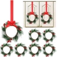 thumbnail image 1 of Dalrosia 6PCS Christmas Cabinets Wreaths for Kitchen Cabinets with Ribbon Artificial Green Leaves Decorative Berry for Kitchen Window Front Door Wall Winter Decor, 1 of 5