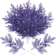 thumbnail image 1 of Dalrosia 6PCS Christmas Glitter Leaves Boston Fern Leave Picks Sprays Giltter Stems for Christmas Tree DIY Xmas Wreath Garland Home Decor, 1 of 6