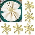 thumbnail image 1 of Dalrosia 6PCS Christmas Snowflake Napkin Ring Holder Buckle Christmas Napkin Ring Rhinestone Metal Round Serviette Buckle for Christmas Wedding Party Table Decoration Supplies, 1 of 1