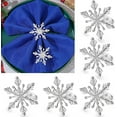 thumbnail image 1 of Dalrosia 6PCS Christmas Snowflake Napkin Ring Holder Buckle Christmas Napkin Ring Rhinestone Metal Round Serviette Buckle for Christmas Wedding Party Table Decoration Supplies, 1 of 6