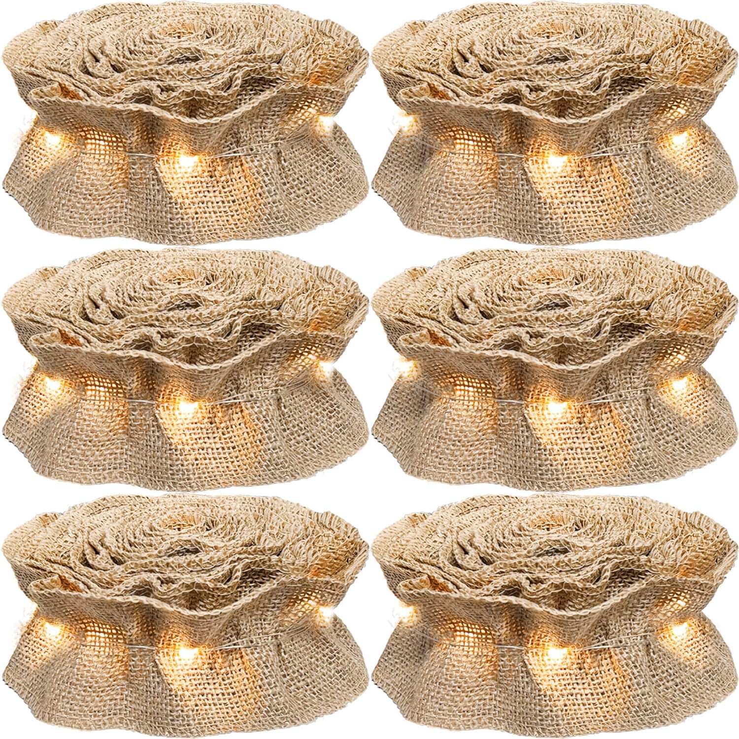 Dalrosia 6PCS Plaid Christmas Tree Garland Christmas Buffalo Plaid Ribbon Ruffled Homespun Fabric Garland Christmas Tree Ribbon Decorations for Christmas Home Wreath Staircase Tree Decor