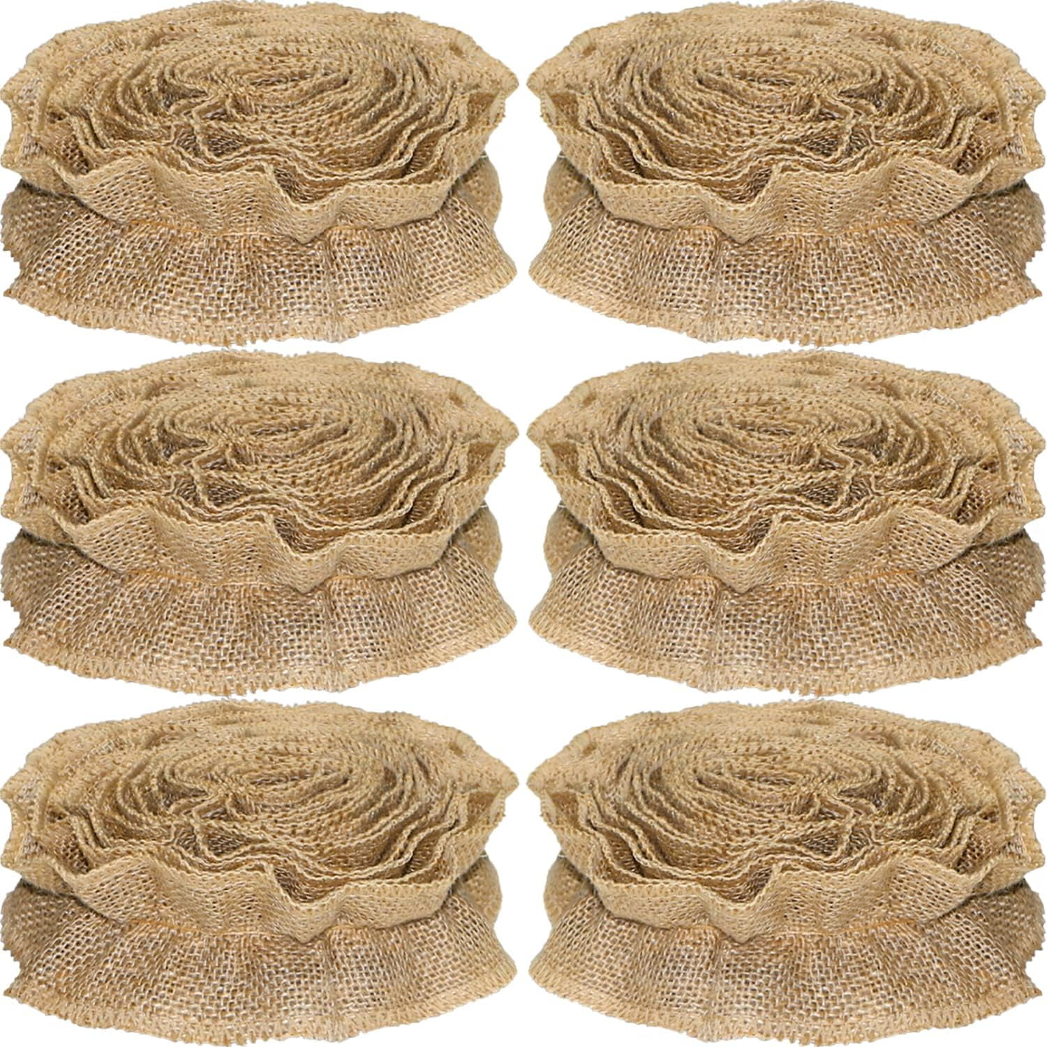 Dalrosia 6PCS Plaid Christmas Tree Garland Christmas Buffalo Plaid Ribbon Ruffled Homespun Fabric Garland Christmas Tree Ribbon Decorations for Christmas Home Wreath Staircase Tree Decor