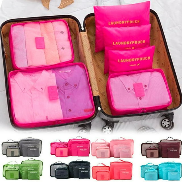 Dalrosia 6PCS Travel Packing Organizers Cubes, Clothes Storage Bags