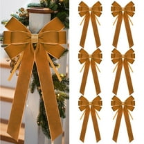 Dalrosia 6PCS Velvet Bows for Christmas Tree Large Velvet Christmas Wreath Bows with Clip Rhinestone Ribbon,Xmas Tree Topper Ornament for Home Indoor Outdoor Decoration