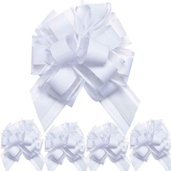 Dalrosia 8PCS Large Pull Bows, 6 inches Bow for Gift Wrapping, Basket Decoration, Party, Birthday Gift, Wedding Ribbon Bow, Valentine's Day Gift Decoratio