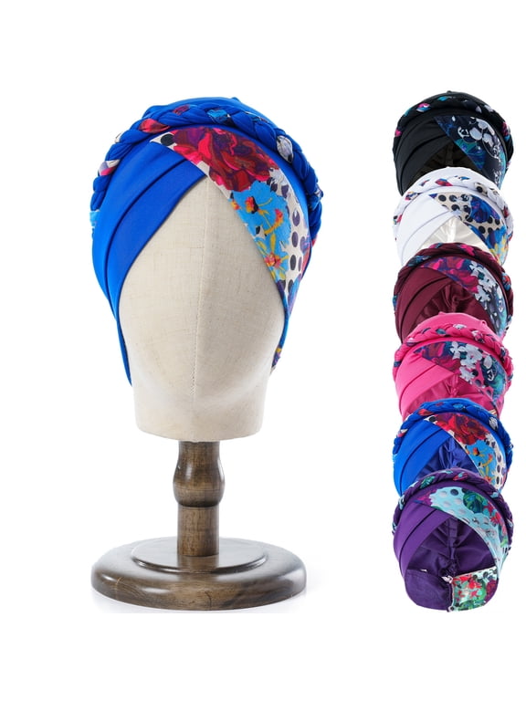 Dalrosia African Head Wraps for Black Women Braid African Turban Cap Twisted Headscarf Turbans Cover Wrap Hat