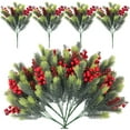thumbnail image 1 of Dalrosia Artificial Pine Needles with Red Berry Stems Greenery Pine Picks Fake Christmas Holly Berries Artificial Christmas Green Plants Branches for Holiday Winter Table Xmas Decor, 1 of 6
