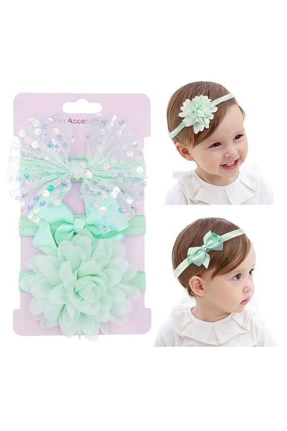 Baby Girl Bows Headband Chiffon Flower Hairband for Newborn Infant Toddler Soft Elastic Hair Bow Accessories for Baby Birthday Party