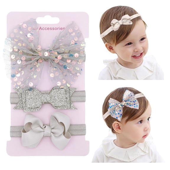 Dalrosia Baby Girl Bows Headband Chiffon Flower Hairband for Newborn Infant Toddler Soft Elastic Hair Bow Accessories for Baby Birthday Party