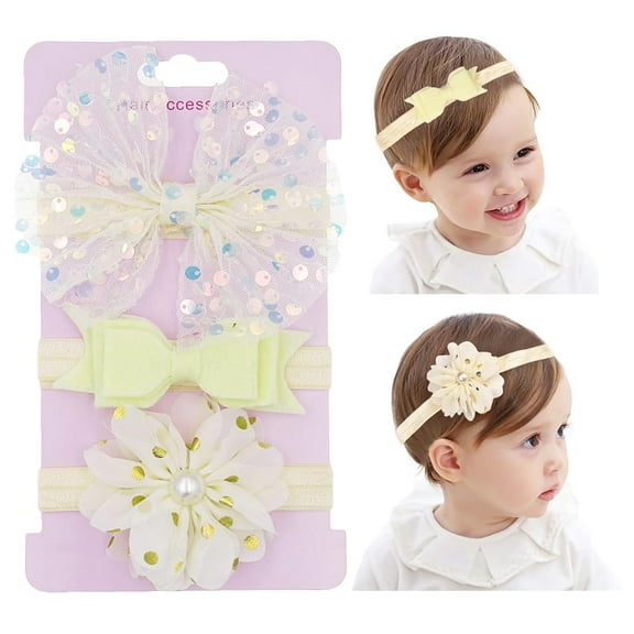 Dalrosia Baby Girl Bows Headband Chiffon Flower Hairband for Newborn Infant Toddler Soft Elastic Hair Bow Accessories for Baby Birthday Party