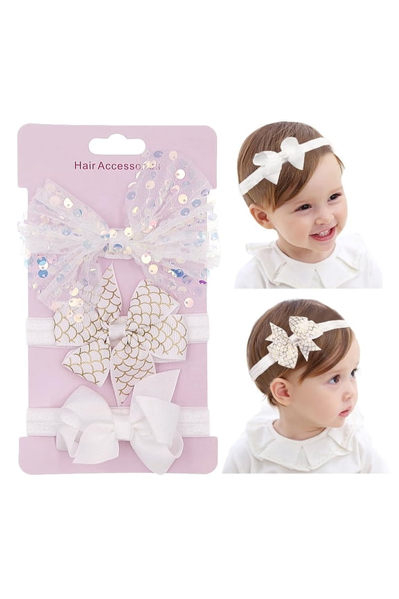 Baby Girl Bows Headband Chiffon Flower Hairband for Newborn Infant Toddler Soft Elastic Hair Bow Accessories for Baby Birthday Party