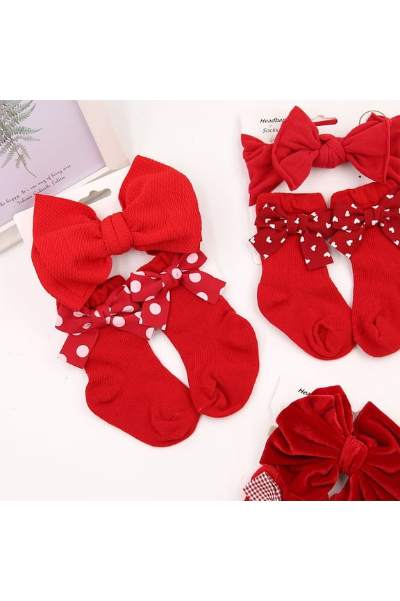 Baby Girls Socks Toddler Big Bow Knee High Long Soft Kids Christmas Sock Spanish Style Floor Socks