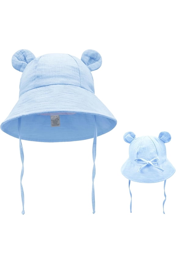 Baby Sun Hat UPF 50+ Sun Protection Baby Bucket Hat Summer Beach Hats with Wide Brim for Boys & Girls