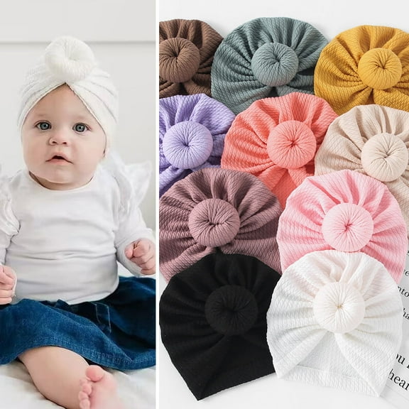 Dalrosia Baby Turban Hats Turban Bun Knot Baby Infant Beanie Baby Girl Soft Cute Toddler Cap