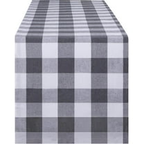 Dalrosia Buffalo Plaid Table Runner 13''x72'' Gray and White Check Christmas Table Runner Gingham Table Runner for Family Dinner Outdoor or Indoor Parties Thanksgiving Christmas & Gathering