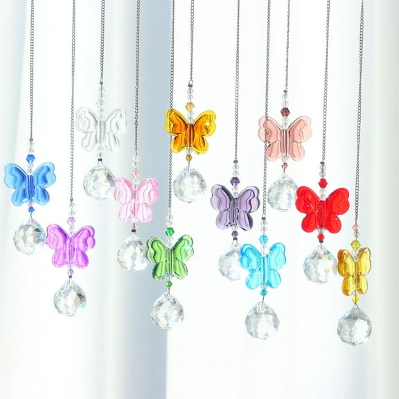 Dalrosia Butterfly Crystal Sun Catcher Window Hanging Decoration Garden Rainbow Maker for Home Car Decoration