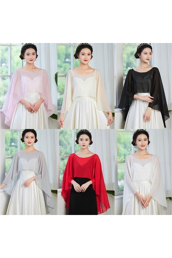 Capelets for Women Chiffon Cape Shawls and Wraps for Evening Dress Wedding Capes Cover Up