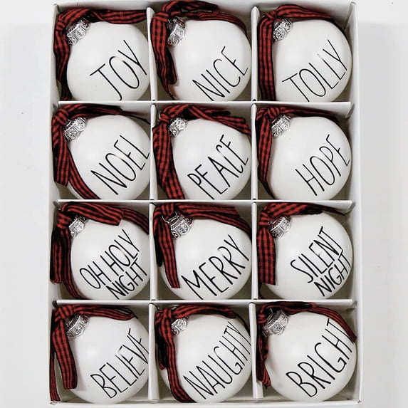 Dalrosia Christmas Decoration, 12PCS Christmas Balls Ornaments, 2.36" Christmas Tree Decoration Ornaments, Shatterproof Bulbs with Buffalo Plaid Bows, Holiday Balls for Xmas Tree Holiday Wreath Decor