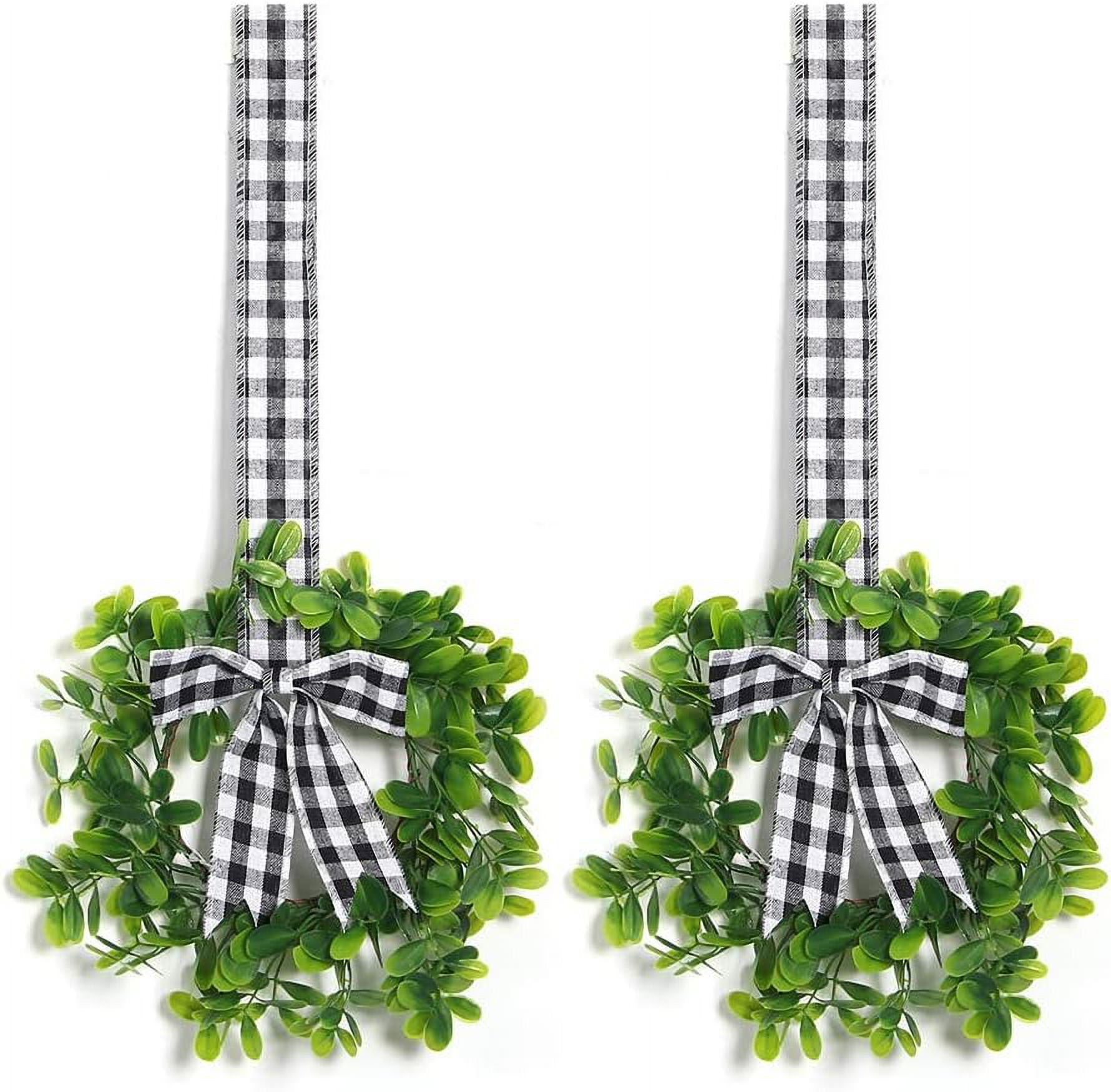 Dalrosia Christmas Kitchen Cabinet Wreaths Decorative Boxwood Wreaths ...