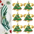 thumbnail image 1 of Dalrosia Christmas Napkin Rings Set of 6, Holiday Christmas Tree Napkin Rings Christmas Napkin Holder Rings for Christmas Dinning Table Decorations, 1 of 6