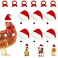 thumbnail image 1 of Dalrosia Christmas Pet Chicken Hat Scarf Set, Small Animal Scarf and Mini Santa Hat with Adjustable Chin Strap for Duck Hen Hamster Rabbit Kitty Parrot Puppy Lizard, 1 of 7