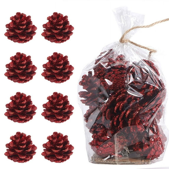 Dalrosia Christmas Pine Cones Natural Mini Pine Cones Christmas Snow Pine Cones Ornaments for Home Decoration Fall and Christmas Crafts, 3 Sizes