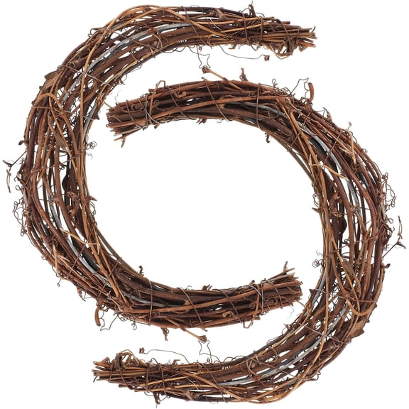 Dalrosia Christmas Rattan Wreath Frames 2PCS Moon Shape DIY Rattan Wreath Handmade DIY Rattan Rings Vine Branch Wreath for DIY Crafts Christmas Decorations Wedding Decorations