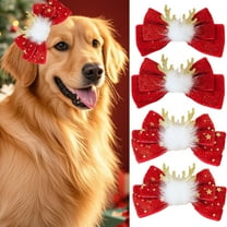 Dalrosia Christmas Red Dog Hair Bows Cute Puppy Dog Bowknot Hair Bow Hair Ties Mix Style Handmade Flower Bow Dog Cat