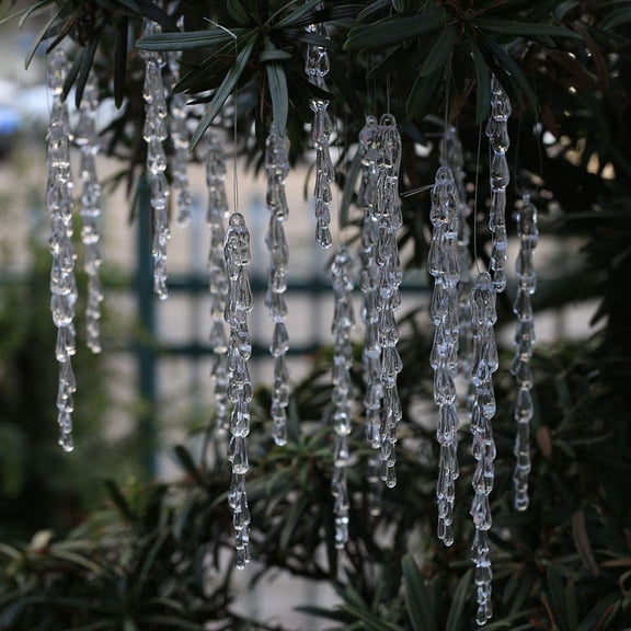 Dalrosia Christmas Snowflake Icicle Ornament,Acrylic Icicle Drop Hanging Ornaments for Christmas Tree Home Decoration