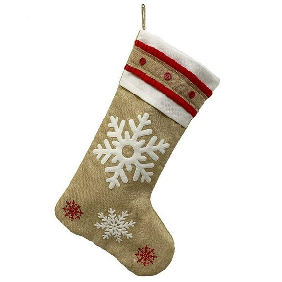 Dalrosia Christmas Stockings, 2pcs Burlap Christmas Stockings for Family Holiday Xmas Party Decorations