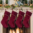 thumbnail image 1 of Dalrosia Christmas Stockings Green and Red Velvet Christmas Stockings with Tassel for Family Kids Decorations for Farmhouse Fireplace Hanging, 1 of 5