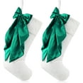 thumbnail image 1 of Dalrosia Christmas Stockings Large Christmas Velvet Stocking Bow Hanging Socks Decoration for Holiday Xmas Tree Family Decor, 1 of 5