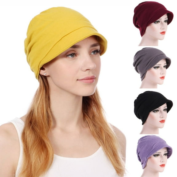 Dalrosia Cotton Slouchy Beanie Hats, Chemo Headwear for Women Men Soft Lightweight Chemo Skull Cap Elastic Sleeping Cap