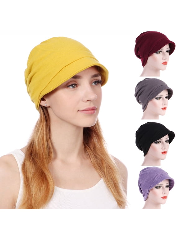 Dalrosia Cotton Slouchy Beanie Hats, Chemo Headwear for Women Men Soft Lightweight Chemo Skull Cap Elastic Sleeping Cap